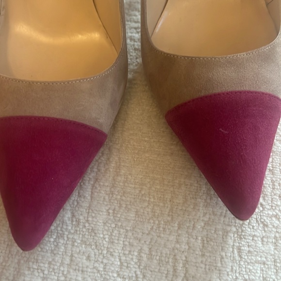 Manolo BLAHNIK beige and fuschia pointed pumps - Picture 4 of 4